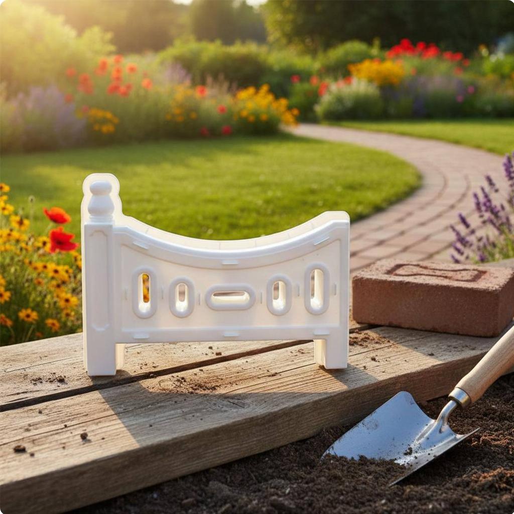 Flower Bed Edging Form Reusable Plastic Lawn Border Form Cement Border Form Easy Release Picket Fence Concrete Form for Walkway