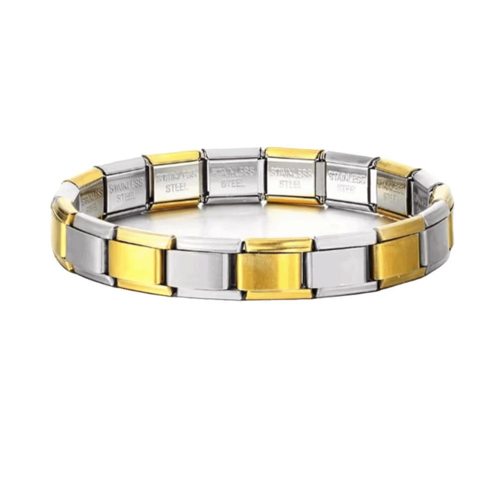 Stretchable Italian Chain Link Bracelet Square 9mm Modular Stainless Steel Bracelet Jewelry Making HipHop Elastic Hand Chain