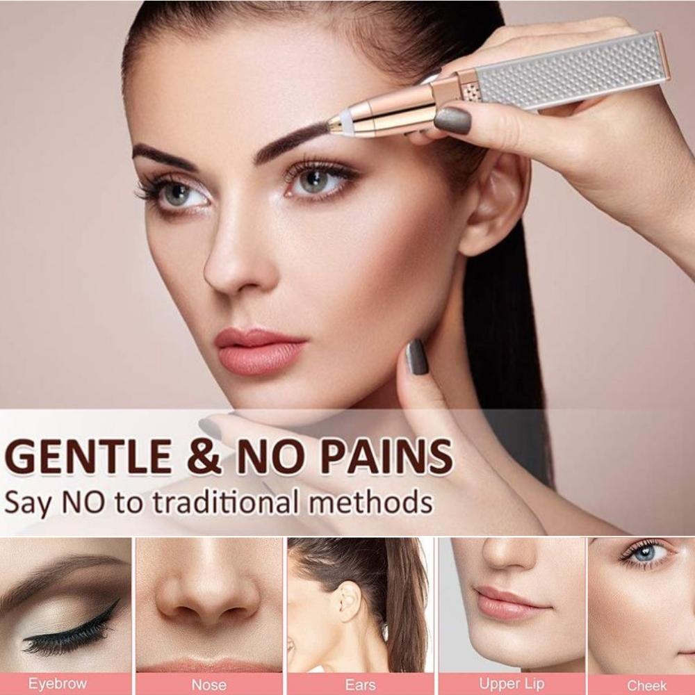 2 в 1 Электрический эпилятор для лица, машина для удаления волос, депилятор для лица, триммер для бровей, бикини, безболезненная бритва для удаления волос для женщин