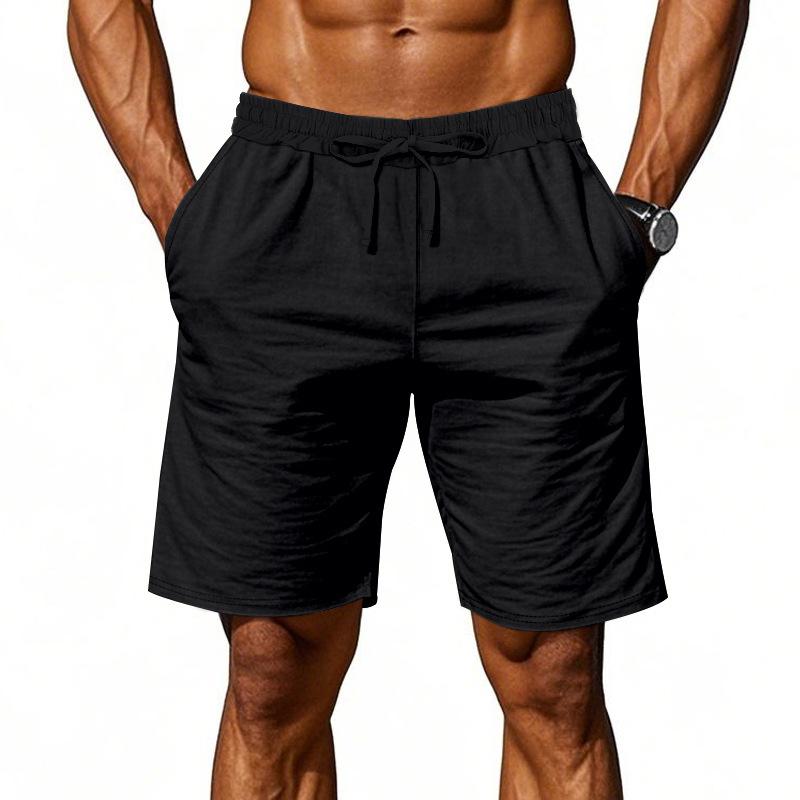 Летние мужские шорты льняные тонкие пляжные повседневные свободные пять шорт мужские