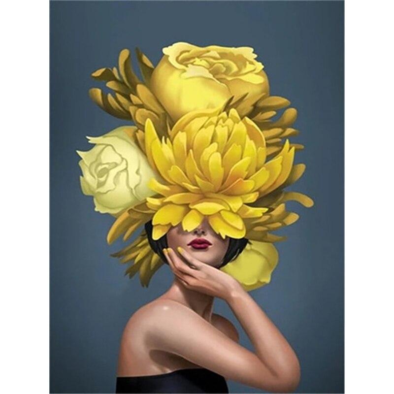 DIY Full Round Diamond Painting Landscape Cross Stitch Flower 5D Beautiful Girl Diamond Embroidery Mosaic Home Decor Gift