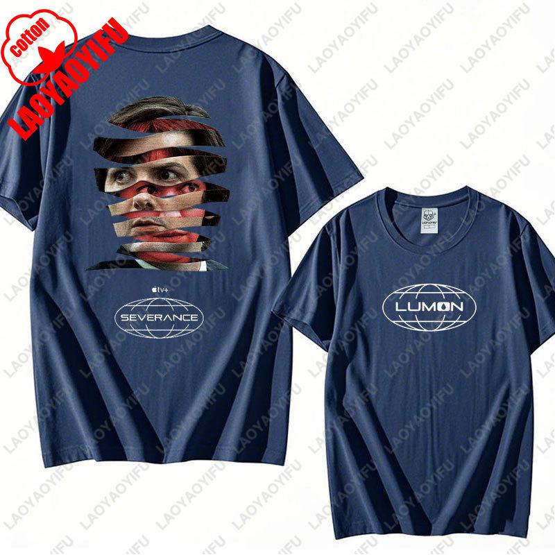 Винтажная футболка Lumon Macrodata Refinement Severance, Ретро футболка Severance TV Show, Хлопковая футболка, Летний ретро тренд, Крутые футболки унисекс