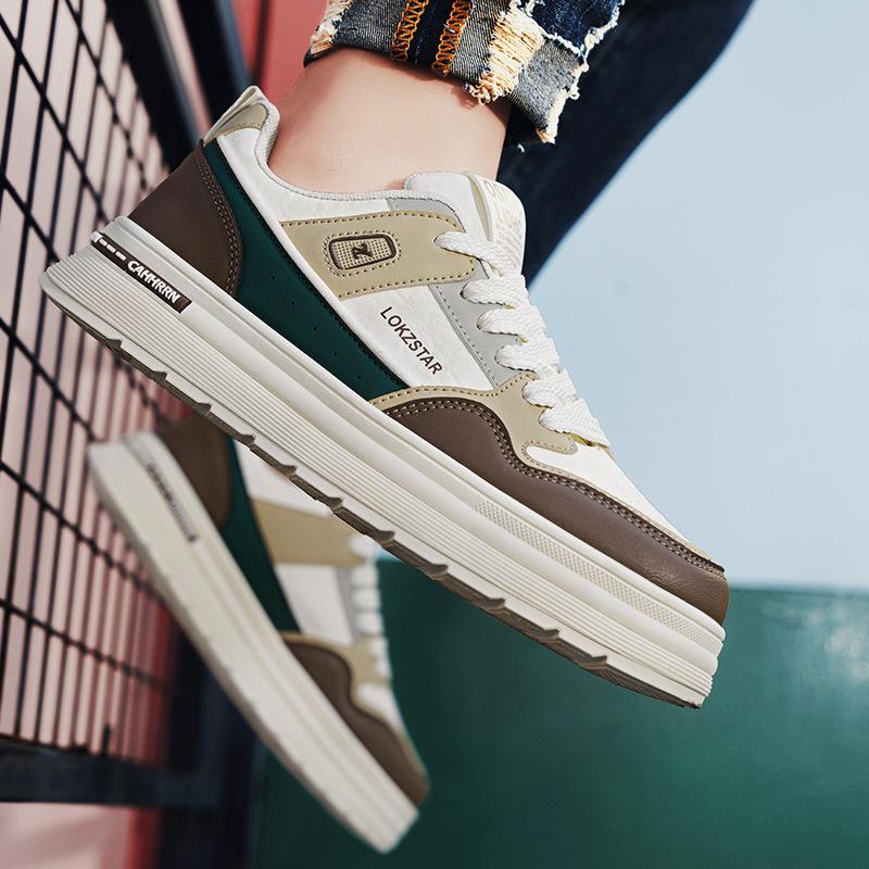 Мужская обувь на толстой подошве, увеличивающая рост, весенне-осенняя новинка, модная студенческая обувь на плоской подошве с низким верхом, спортивная и повседневная обувь для скейтборда, мужская модная обувь