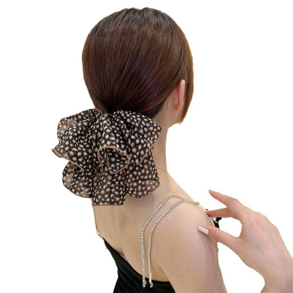 Sweet Hair Clip Chiffon Gauze Hair Grab Elegant Bow Hairpin Women Girls