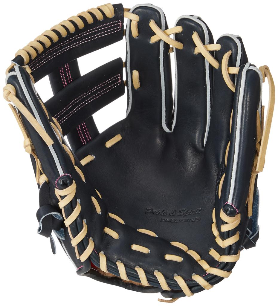 Жесткая бейсбольная перчатка ZETT Prostatus SE для игрока Наоки Йошикава, цвет ночной черный x пастельно-коричневый, для правого метателя BPROG265S, вторая/короткая (1932Н)