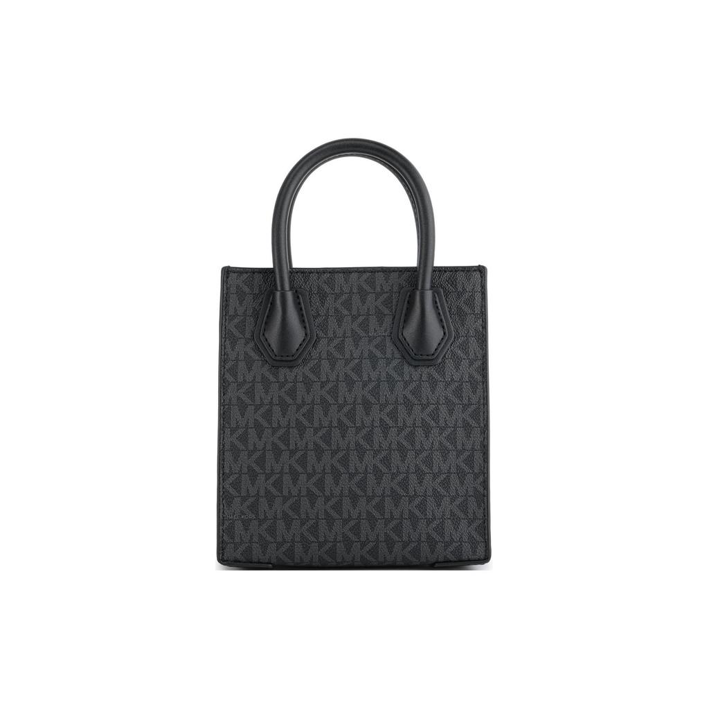 Michael Kors Mk Mercer Классический кулон с логотипом Золотая бирка Сумка-тоут из кожи pebble Женская сумка-тоут Черная 35T1GM9C0I-BLACK