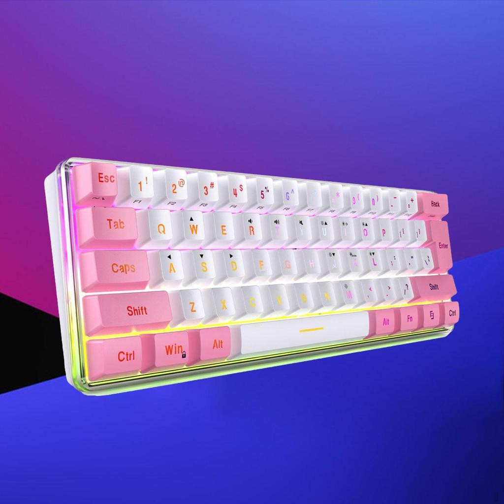 Wired Gaming Computer Keyboard, Color Keycaps, RGB Lighting, Compact for Typing, Gaming, Office,