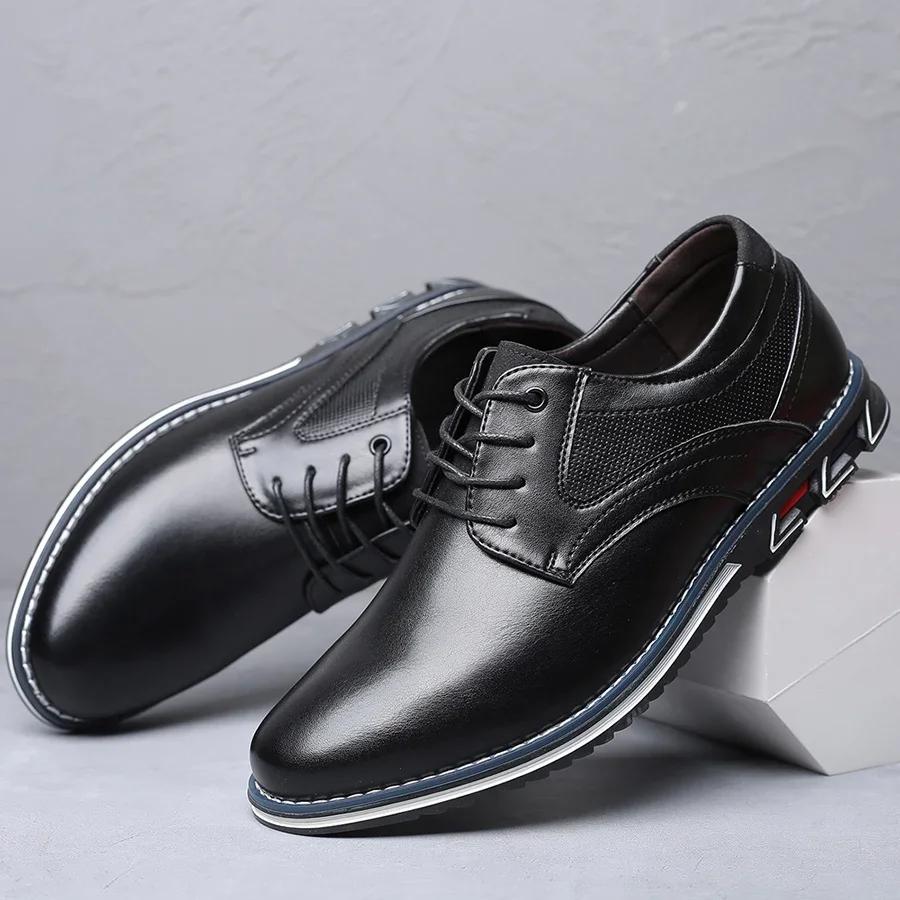 Retro Men Shoes Business Leather Shoes Fashion Casual Shoes for Men Black Brown Breathable Loafers Comfort Men'shoe