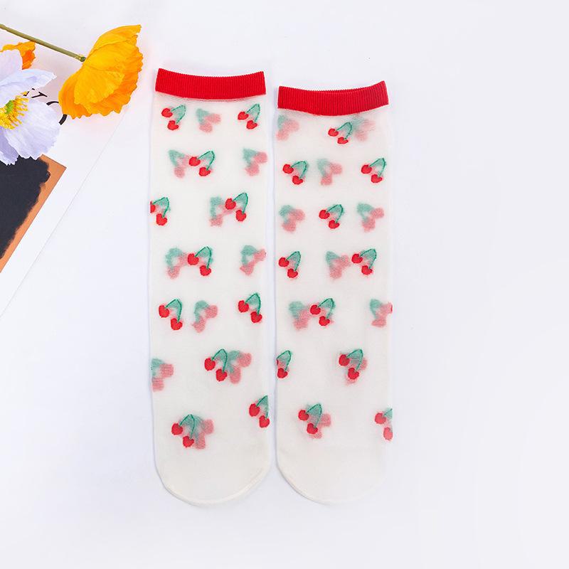 Children's Spring/Summer Thin Mid-Tube Socks – Breathable, Sweat-Absorbent, Anti-Mosquito Stockings for Girls