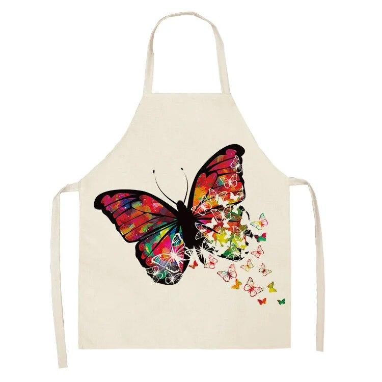 Женский милый детский мультяшный розовый садовый фартук, аксессуары для приготовления пищи, домашний декор, льняной кухонный фартук с анютиными глазками