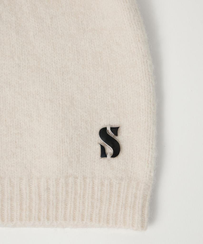 Шапка S Logo Brushed Beanie Кремовая