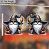 2D Flat Halloween Earrings Cute Acrylic Black Gnome with Witch's Hat Earrings Women's Holiday Party Decoration Halloween Costume Matching Jewelry