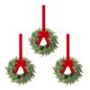 Yousheng Christmas Wreath for Windows 10 Inch Small Artificial Greenery Wreath with Berries And Red Bow for Winter Fireplace Home Decor