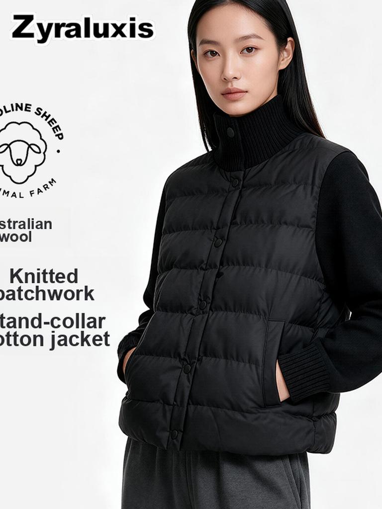 Women's Cozy Cotton Puffer Jacket with Warm Sherpa Lining for Fall Winter Casual Wear