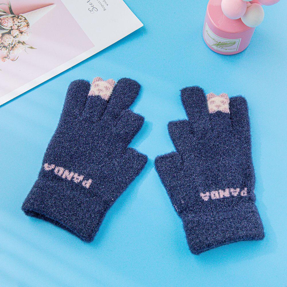 Kawaii Thicken Cycling  Letter Panda Women Winter Gloves Korean Mittens Outdoor Gloves