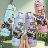 1PC Riding Is Life Motorcycle Art 750ml Color Plastic Sports Water Bottle Leakproof Flip Straw Lid Suitable for Sports Office Home Use