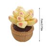 Fashion Hand Knitted Crochet Succulent Bonsai Flowers Potted Gifts  Office Party Decoration