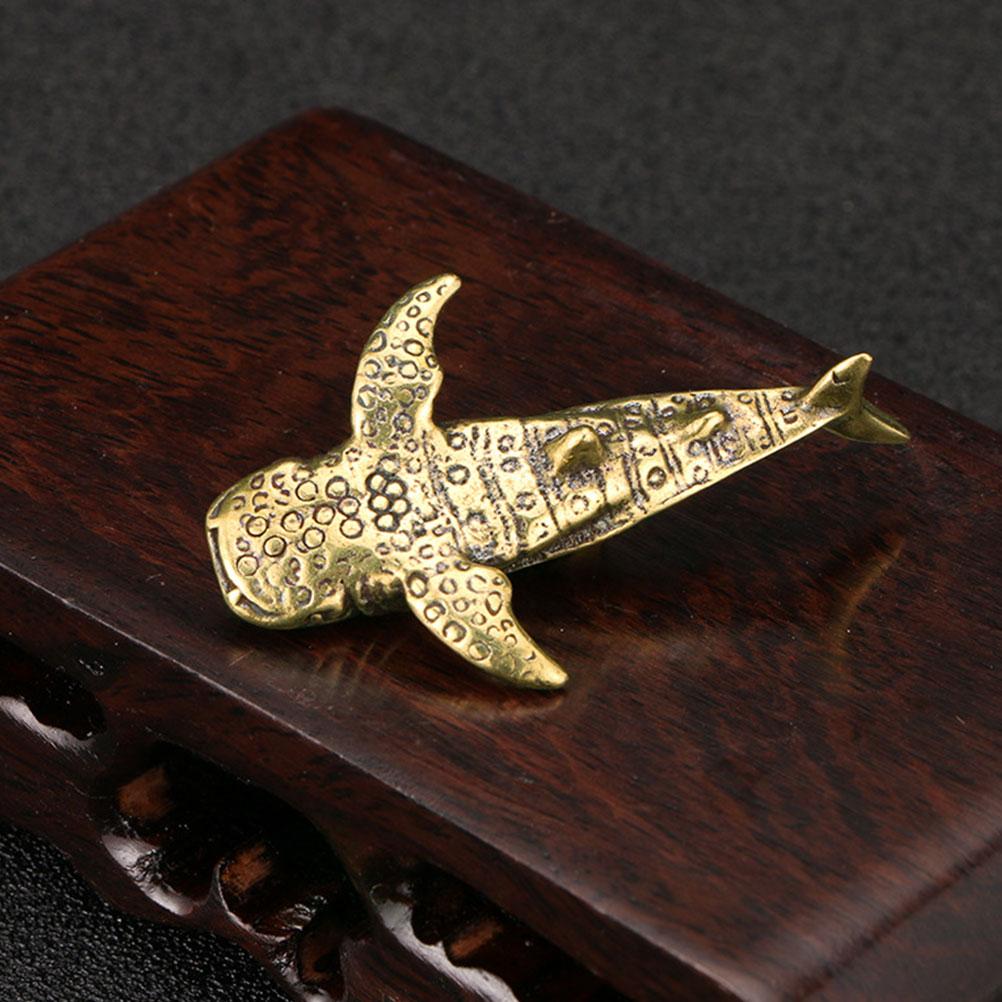 Декор латунный акула орнамент винтажный стиль модель чай питомец изысканный золотой маленький настольный офис