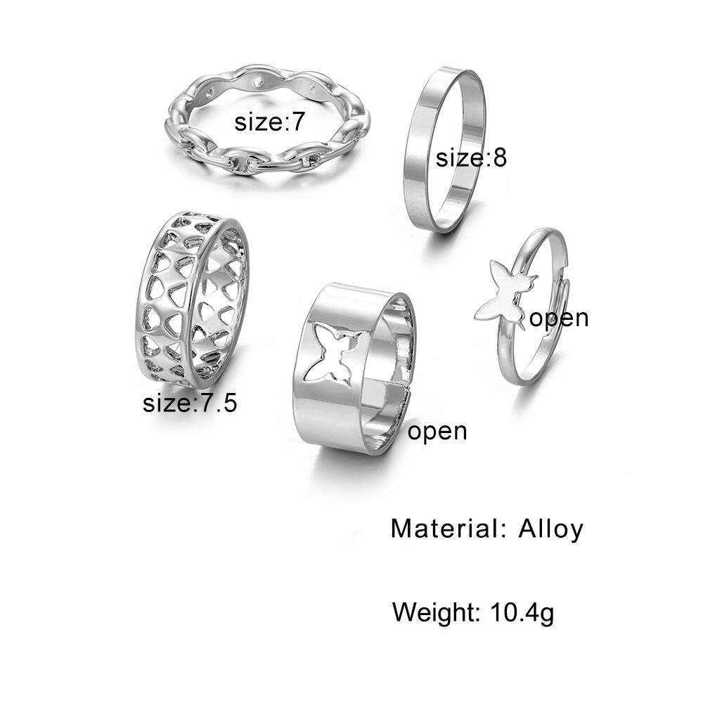 Butterfly Suit Hollow Opening Adjustment Jewelry Ring Charm Suit