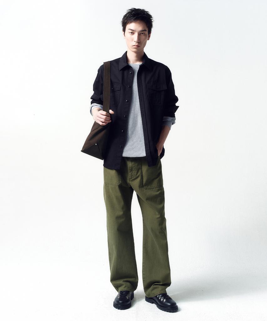 INSILENCE Washed Cotton Cpo Shirt Washed Black