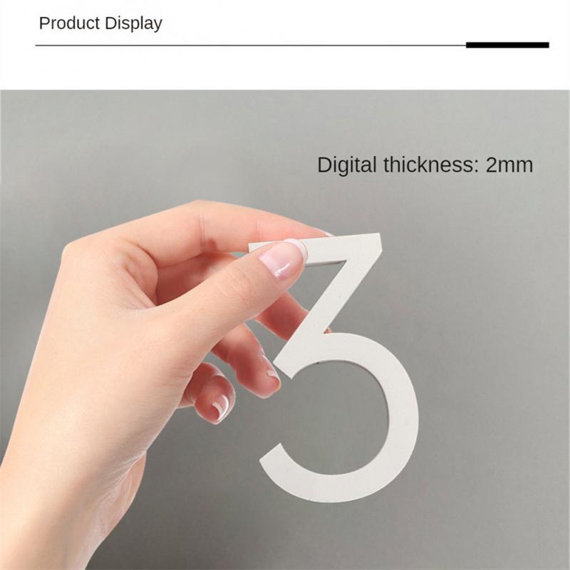 Self-adhesive 3D Numeral Plate Plaque Sign Gate Digit Number Tag Door Label Hotel Plastic 0 To 9 Plating Home Sign House Address