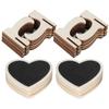 2 Set Wood Mini Chalkboard Signs Card Place Blackboard Wedding Heart Shaped Tabletop Decoration