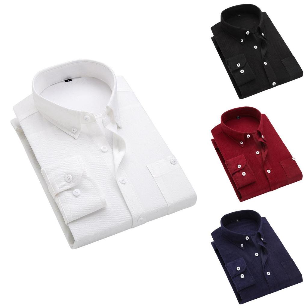 Stylish Cotton Corduroy Shirt For Men Long Sleeve Casual Wear Ideal For Youth Ages 18 To 24