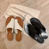 Второй волос! Туфли Су Иньинь повседневные, ленивые и расслабленные, кожаный верх, шлепанцы на плоской подошве с закрытым носком, женские сандалии на лето