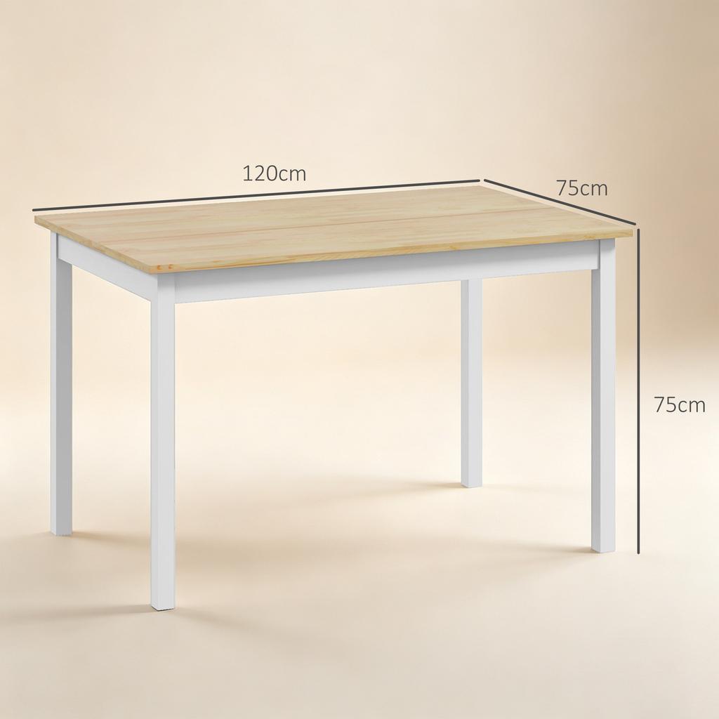 Four-Seater Farmhouse-Style Wooden Table