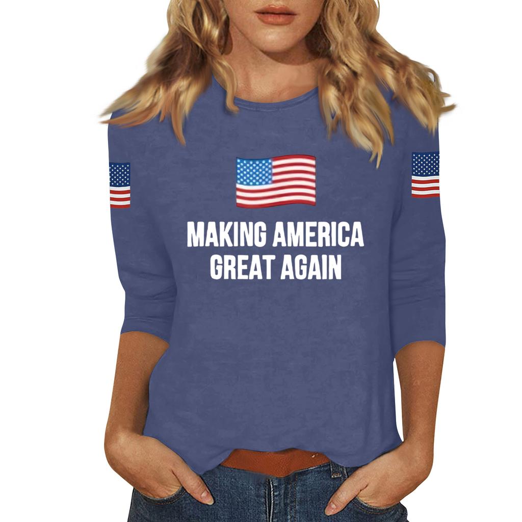 Women's Casual Fashionable Sexy Comfortable Neck Three-Quarter Sleeve Top