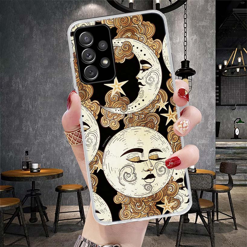 Смешной Чехол для Телефона с Лицом Солнца и Луны Мягкий Для Samsung Galaxy S22 S23 S24 S25 Edge S26 Ultra S20 FE S21 Plus + Fundas Coque Galaxy S20
