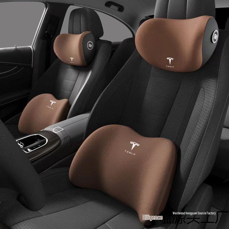 Подушки для головы и поясничной поддержки из пены с эффектом памяти для Tesla Model 3