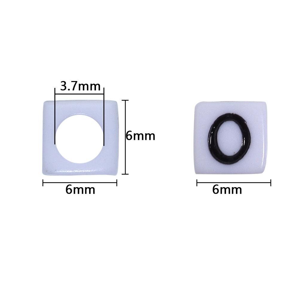 100pcs/lot 6mm Acrylic Square Letter Beads Big Hole Loose Spacer Beads For Jewelry Making DIY Bracelets Necklaces Accessories