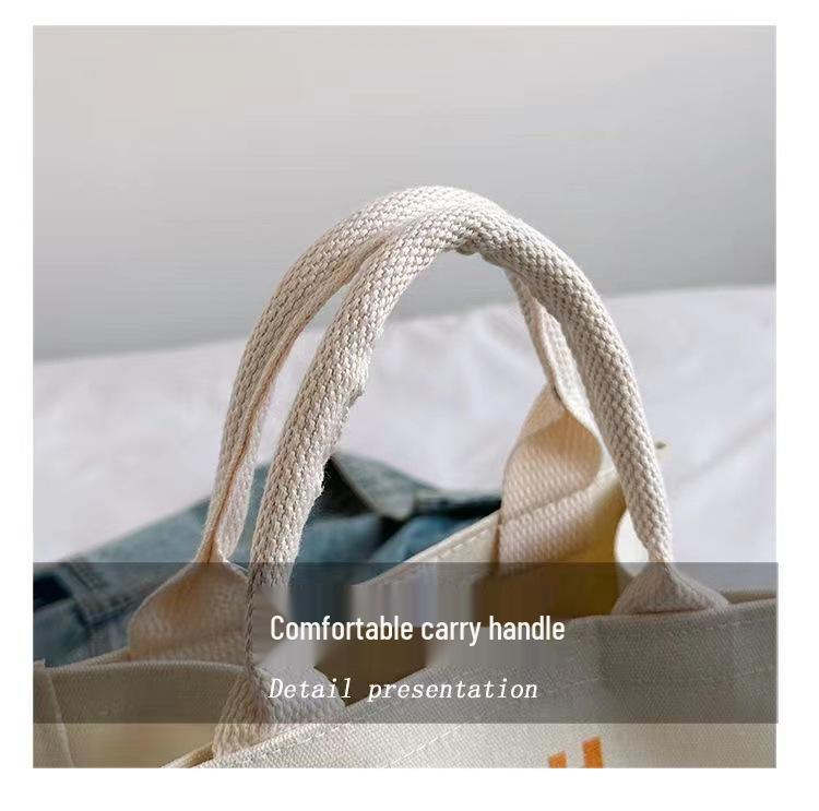 Женская маленькая холщовая сумка-тоут: Ланч и сумочка в японском и корейском стиле для работы или учебы