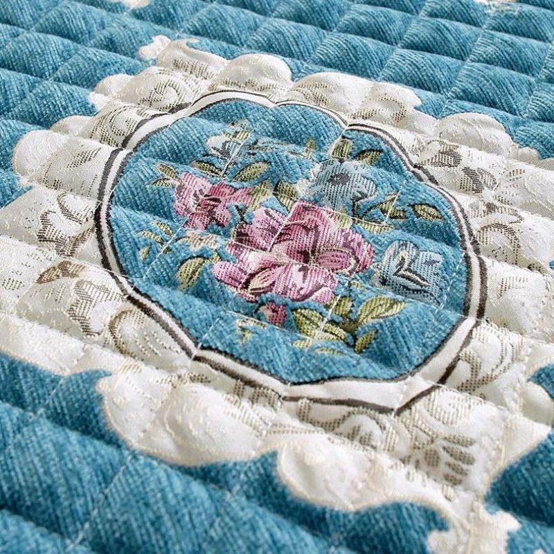 Утолщенная кружевная вышитая чехол на диван хлопковая стеганая велюровая подушка для дивана L Противоскользящая подушка на сиденье Защитные чехлы для мебели Ткань