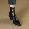 2026 Дизайнерские Винтажные Женские Ботильоны с Острым Носком Модные Туфли на Толстом Каблуке Лаконичные Короткие Botas De Mujer Короткие Сапоги