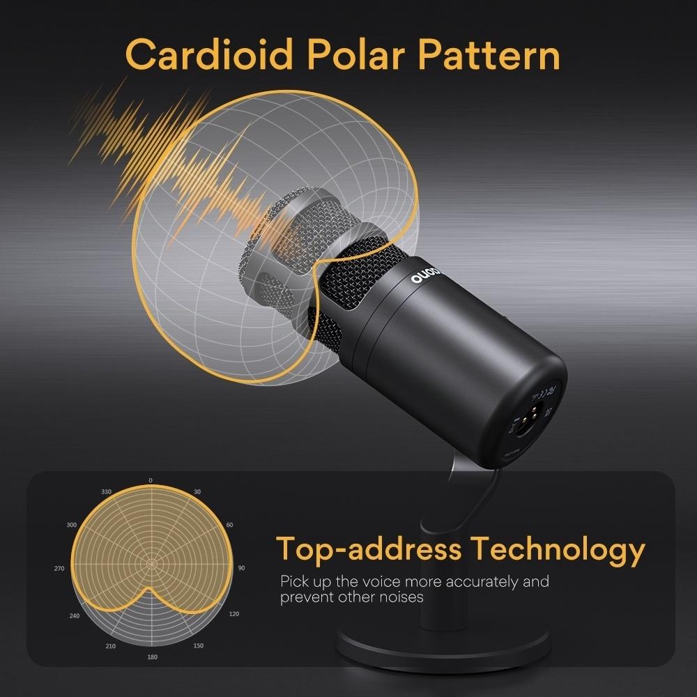 Динамический микрофон XLR для ПК, цельнометаллический игровой эфир, запись потоковой передачи, работает для аудиоинтерфейса, микшер звуковой карты PD100