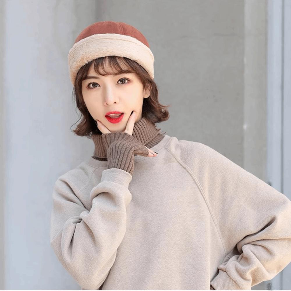 Толстые зимние шляпы помещика Ретро шляпа-котелок Модная шапка-бини Зима