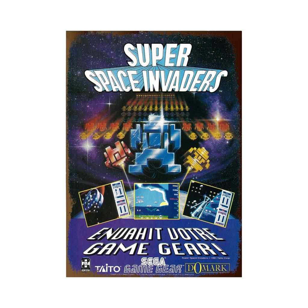 Collection of Classic Games Born In The 70s and 80s Super Space Invaders Game Video Game Metal Tin Sign Retro Poster Wall Decor