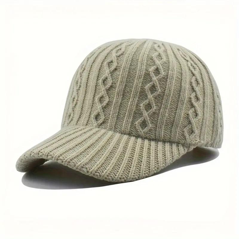 Trendy Knitted Baseball Cap For Men And Women - Autumn/Winter Trendy Fashionable Peaked Hat, Multi Use All Purpose And Warm