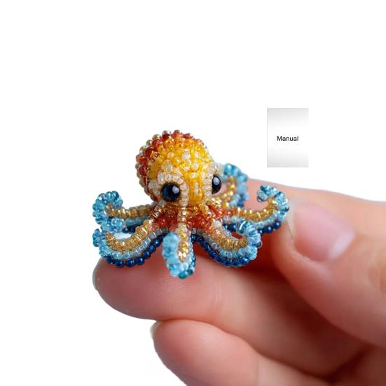 Octopus Bead Embroidery Kit DIY Ocean Animals Craft Set with Full-Color Instruction Sheet Bead Embroidery Starter Kit Gift for Craft Lovers Beginners