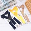 Clip-on Adjustable Baby Solid Color Kids Suspenders Elastic Braces Cow Tie Belts Printed Bow Tie