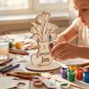 DIY Wooden Flower Ornament Funny Creative Flower Painting Crafts Decoration Wooden Rose Tulip Chips Gifts Supplies