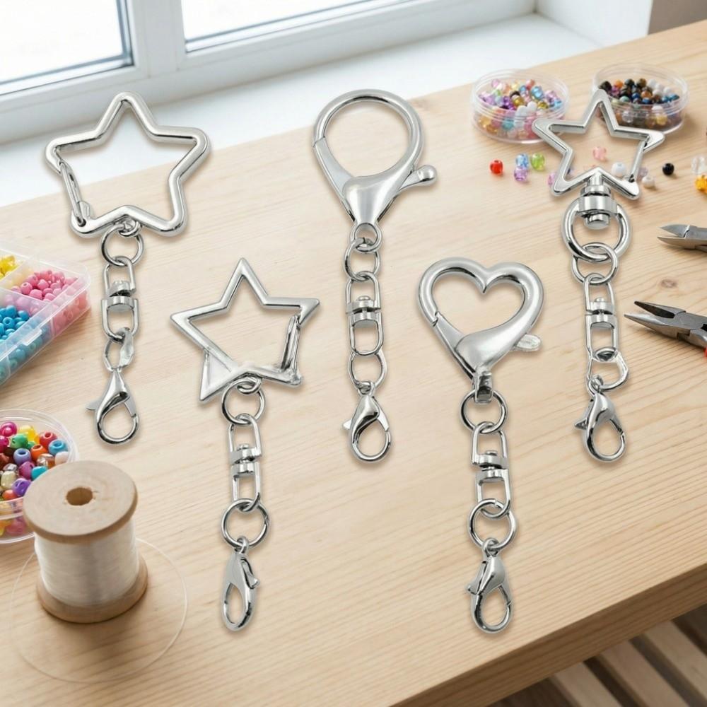10Pcs Star Heart Keyring Pendant 360 Rotate Star Shaped Clasp Wholesale Accessories