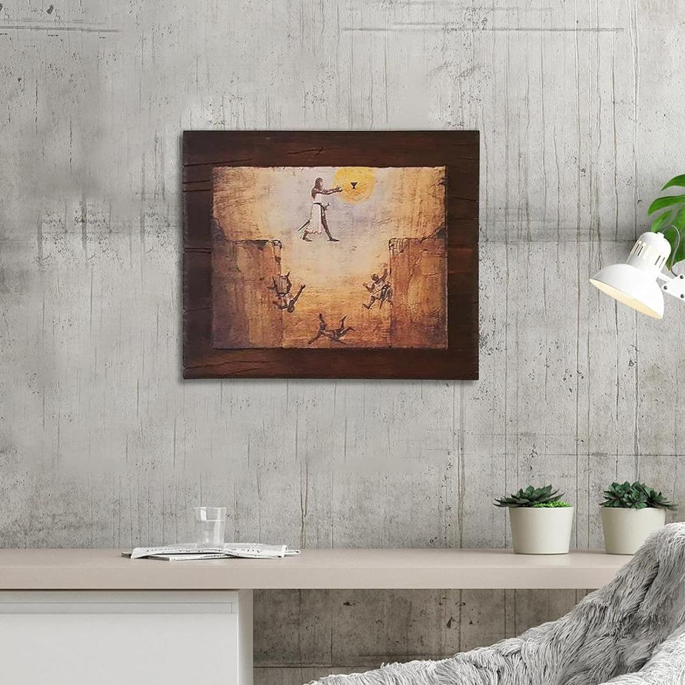 Рыцарь-прыжок Грааль Рыцарь Картина Деревянная Индиана-Джонс Картина Прыжок веры Реплика Гостиная