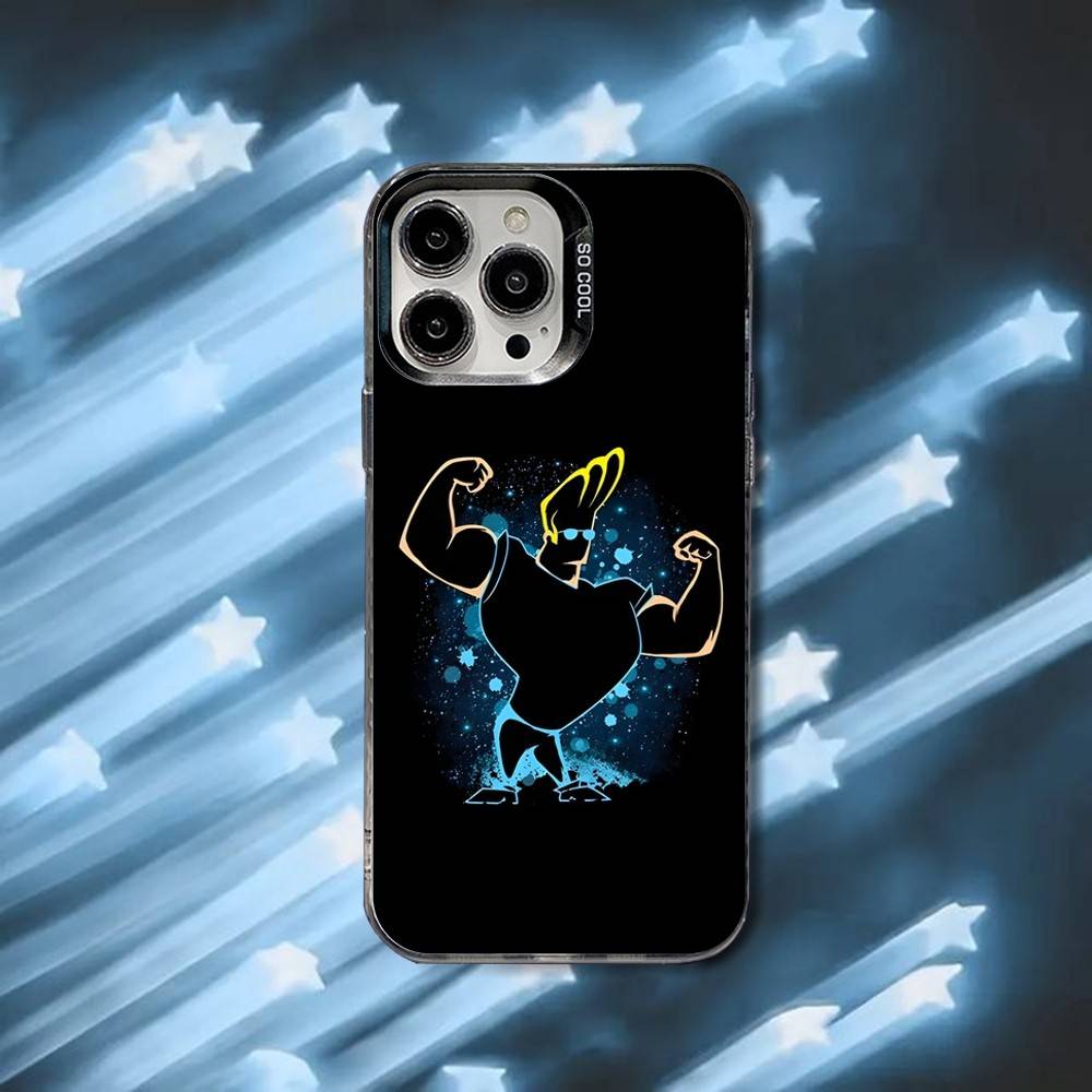 Мультяшный чехол для телефона Джонни Браво для iPhone 16,15,14,13,12,11,8,7,Pro,Max,Plus,Mini,XS,SE Черный Матовый Жесткий