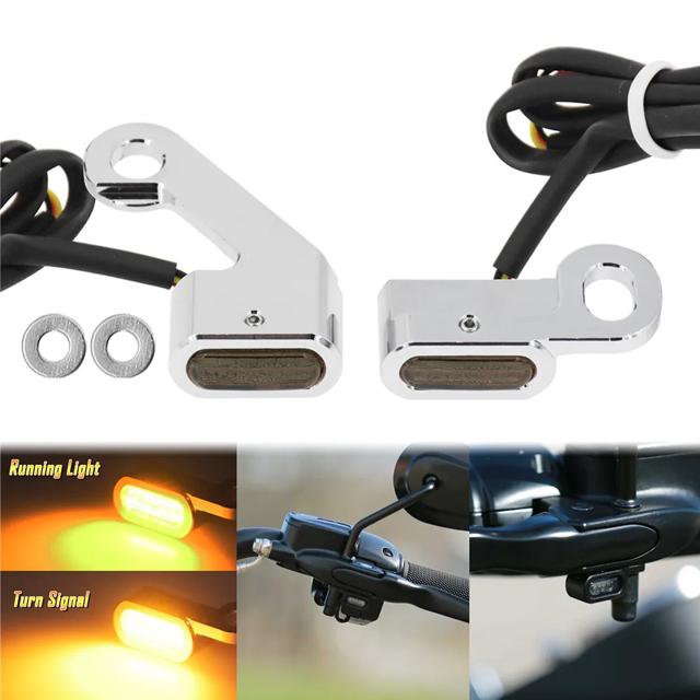 Mini LED Turn Signal Running Blinker Lights for Harley Sportster Iron 883 XL1200 48 2004-up Front Indicators Lighting System