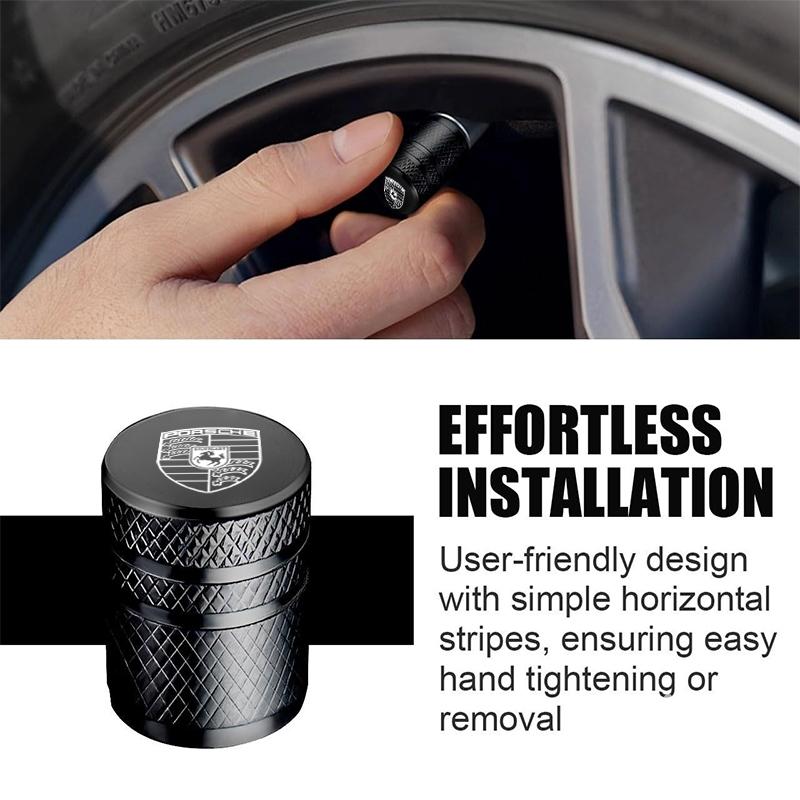 5Pcs Car Wheel Tire Valve Caps Alloy Stem Protect Cover For Porsche Cayenne Panamera Macan 911 718 Taycan Boxster Cayman Sticker IJCDF1
