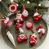 2Pcs Christmas Pendant Exquisite Mushroom Donut Santa Claus Shape Xmas Tree Hanging Ornament for Festive Decoration