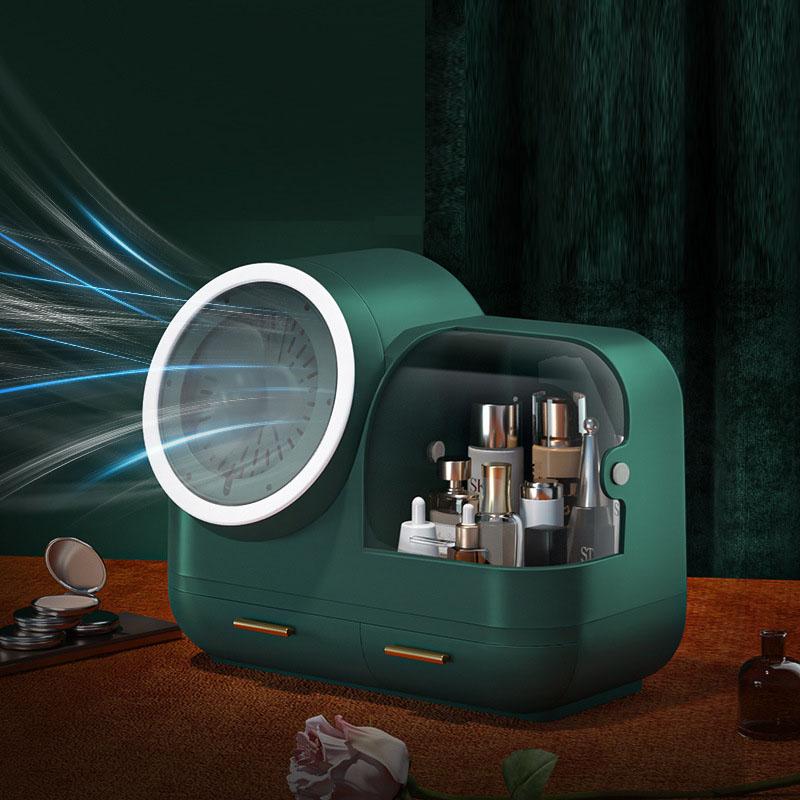 Коробка для хранения косметики Пыленепроницаемая с зеркалом Встроенный рабочий стол Средства по уходу за кожей большой емкости Туалетный столик Полка Макияж Коробка